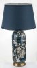 Lampa ceramiczna wysoka 69x38x38 z motywem roślinnym i abażurem